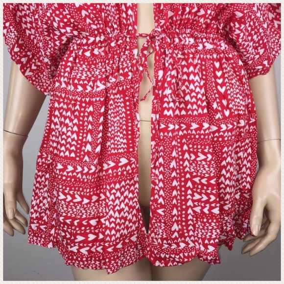 Victoria's Secret OS Hearts Print Kimono Robe NWT - Picture 4 of 8